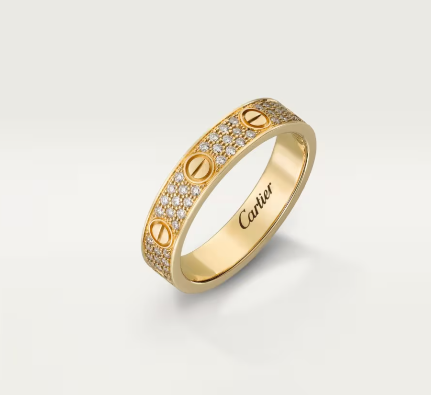 [Marins]LOVE RING 4mm-wide full-diamond ring GOLD