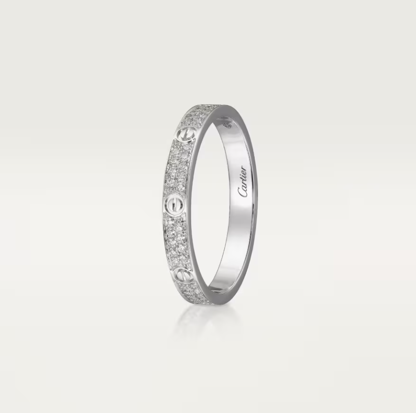 [Marins]LOVE RING 2.6mm-wide full-diamond ring silver