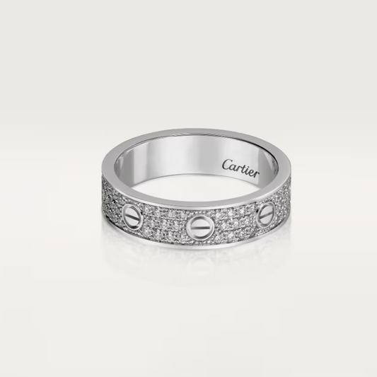 [Marins]LOVE RING 4mm-wide full-diamond ring silver