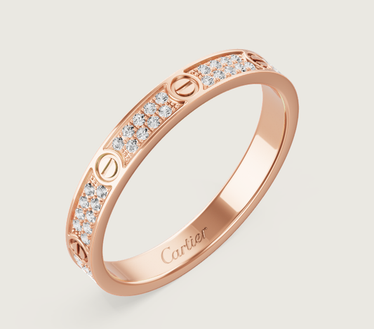 [Marins]LOVE RING 2.6mm-wide full-diamond ring Marins Gold