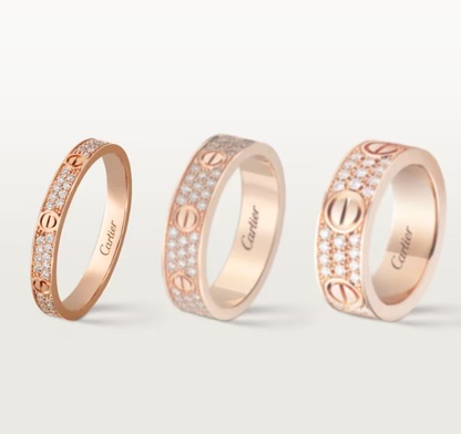 [Marins]LOVE RING 2.6mm-wide full-diamond ring Marins Gold
