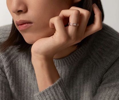 [Marins]LOVE RING 4mm-wide full-diamond ring Marins Gold