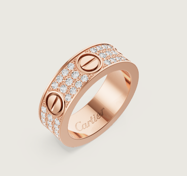 [Marins]LOVE RING 6.5mm-wide full-diamond ring Marins Gold