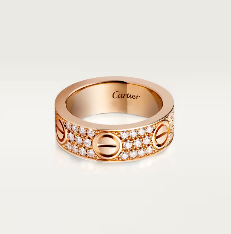 [Marins]LOVE RING 6.5mm-wide full-diamond ring Marins Gold