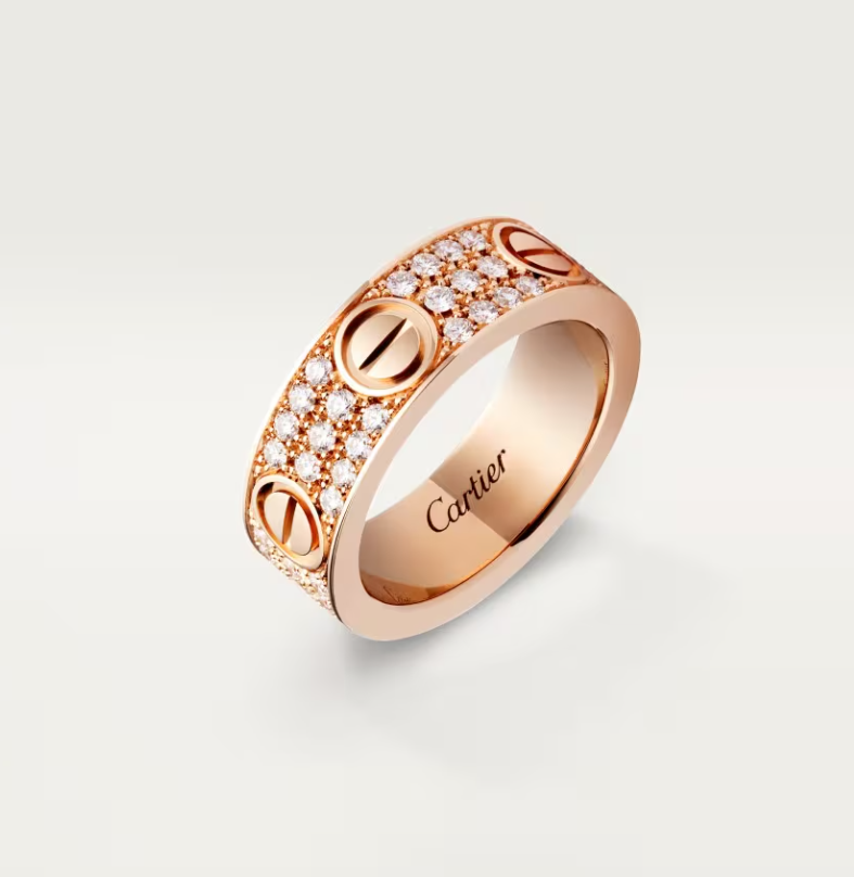 [Marins]LOVE RING 6.5mm-wide full-diamond ring Marins Gold