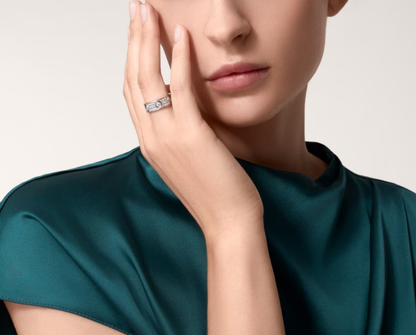 [Marins]LOVE RING 6.5MM Full Diamond, 6 Major Diamonds Silver