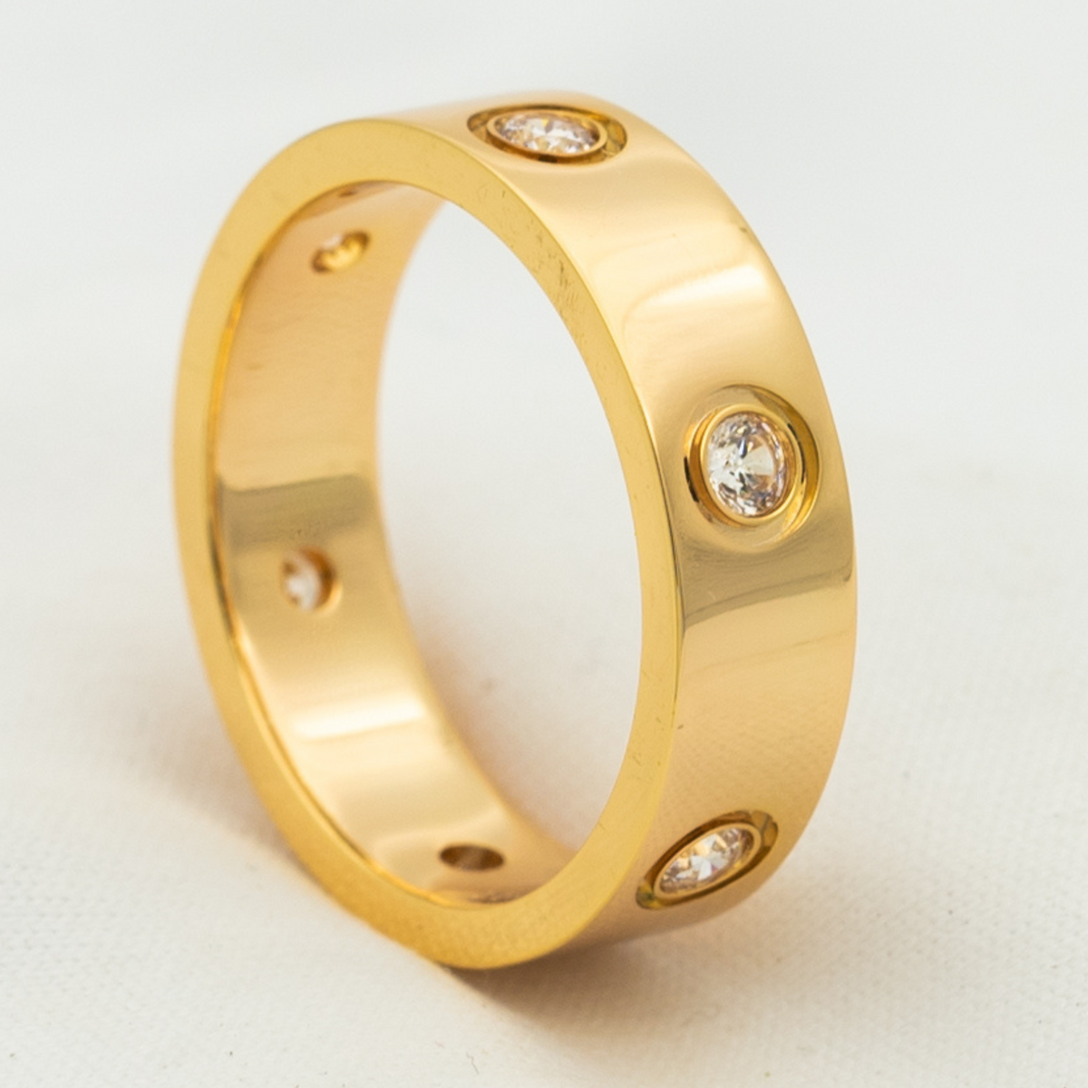 [Marins]LOVE RING 5.5MM 6 DIAMONDS PINK GOLD