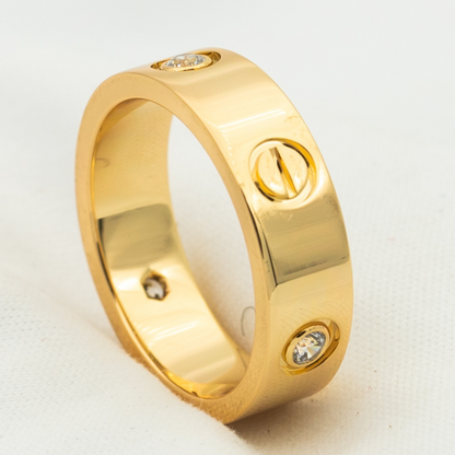 [Marins]LOVE RING 5.5MM 3 DIAMONDS PINK GOLD