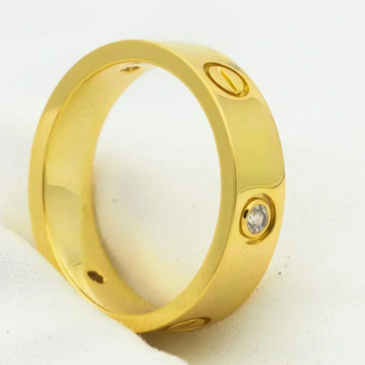 [Marins]LOVE RING 5.5MM 3 DIAMONDS GOLD