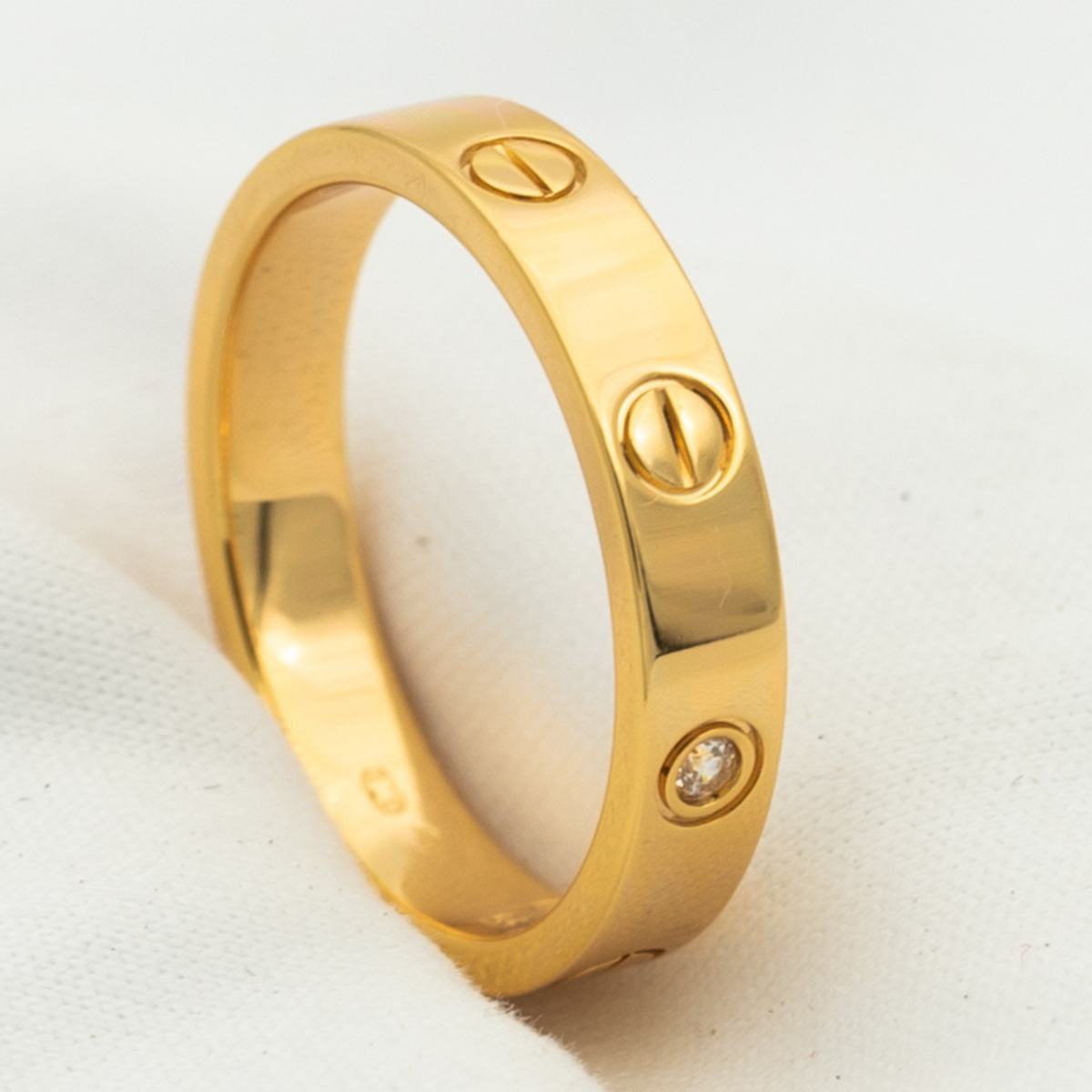 [Marins]LOVE RING 4MM 1 DIAMOND PINK GOLD