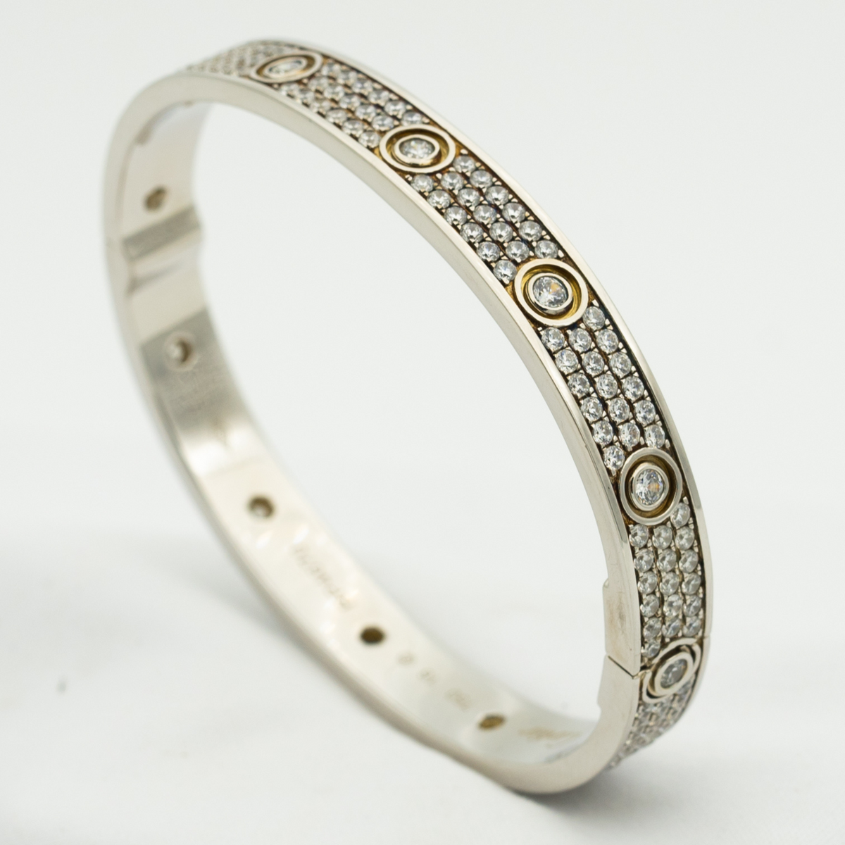 [Marins]LOVE BRACELET 6.1MM DIAMOND-PAVED 10 BIG DIAMONDS