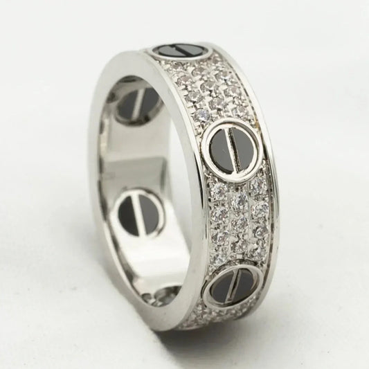 [Marins]LOVE RING 5.5MM DIAMONDS PAVED CERAMIC