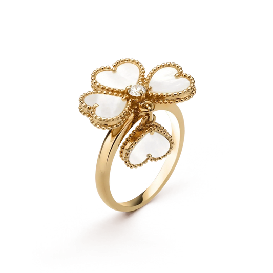 [Marins]SWEET CLOVER WHITE MOP RING
