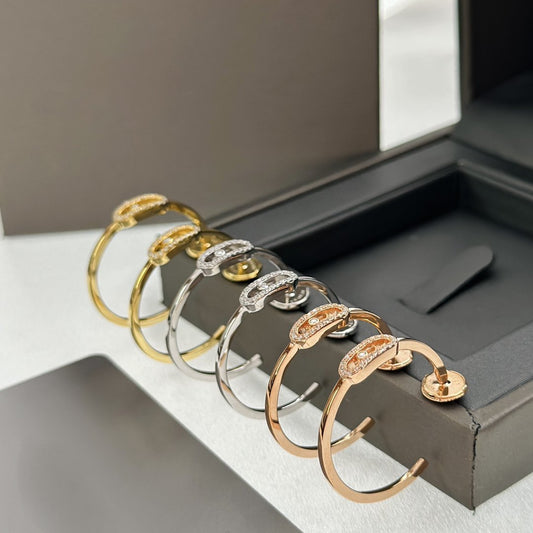 [Marins]CREOLES MOVE UNO PM DIAMOND EARRINGS