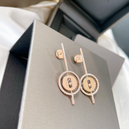 [Marins]Demo MOVE ARROW PINK GOLD DIAMOND EARRINGS