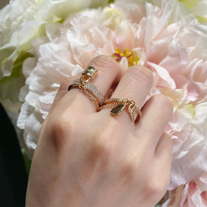[Marins]HM KELLY CLOCHETTE DOUBLE RING IN  WITH DIAMONDS