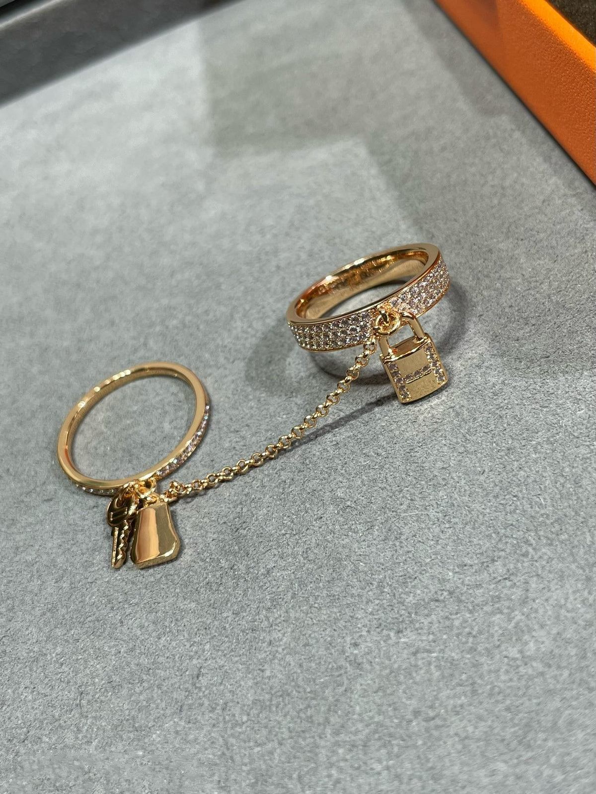 [Marins]HM KELLY CLOCHETTE DOUBLE RING IN  WITH DIAMONDS