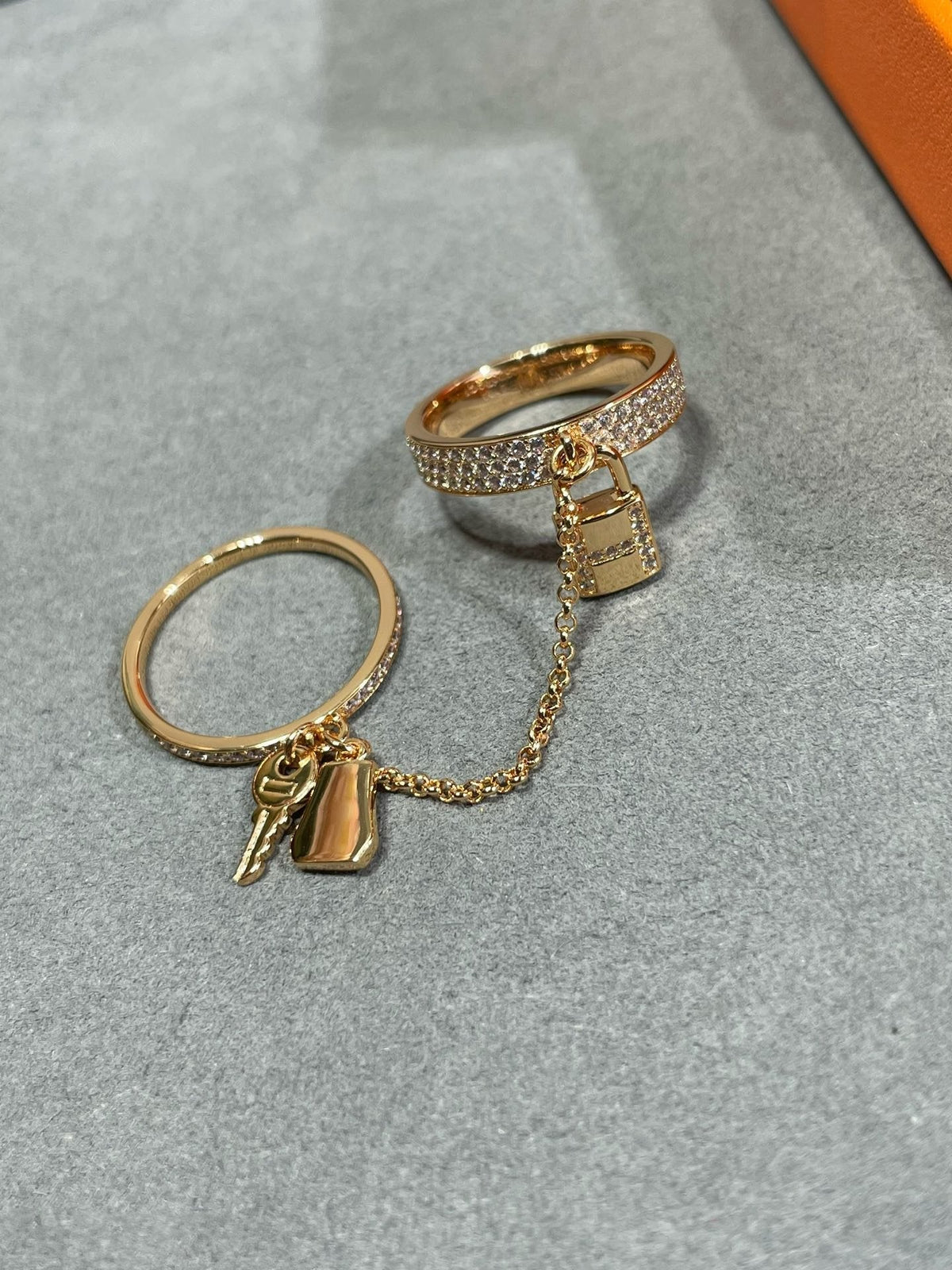 [Marins]HM KELLY CLOCHETTE DOUBLE RING IN  WITH DIAMONDS