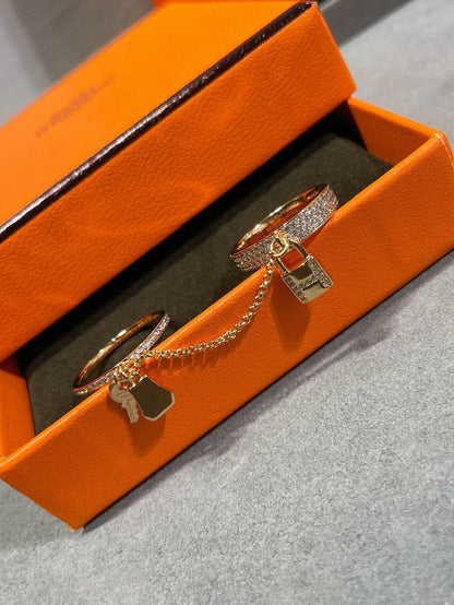 [Marins]HM KELLY CLOCHETTE DOUBLE RING IN  WITH DIAMONDS