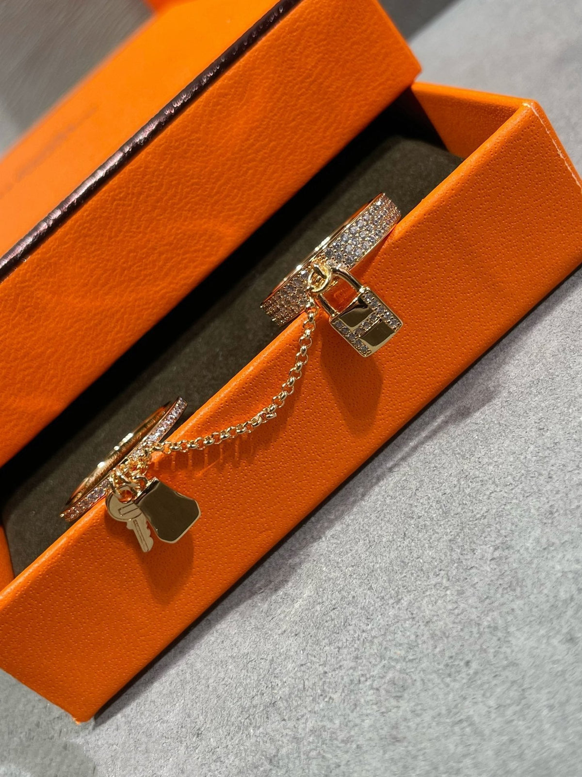 [Marins]HM KELLY CLOCHETTE DOUBLE RING IN  WITH DIAMONDS