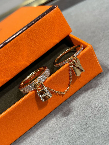 [Marins]HM KELLY CLOCHETTE DOUBLE RING IN  WITH DIAMONDS