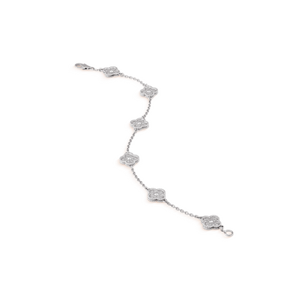 [Marins]CLOVER 6 MOTIF SILVER DIAMOND BRACELET