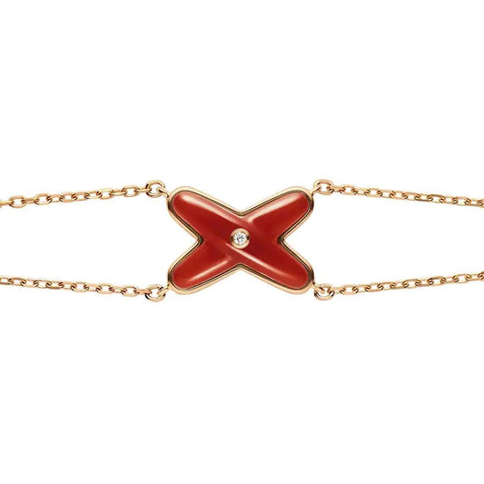 [Marins]JEUX BRACELET CARNELIAN PINK GOLD 1 DIAMOND