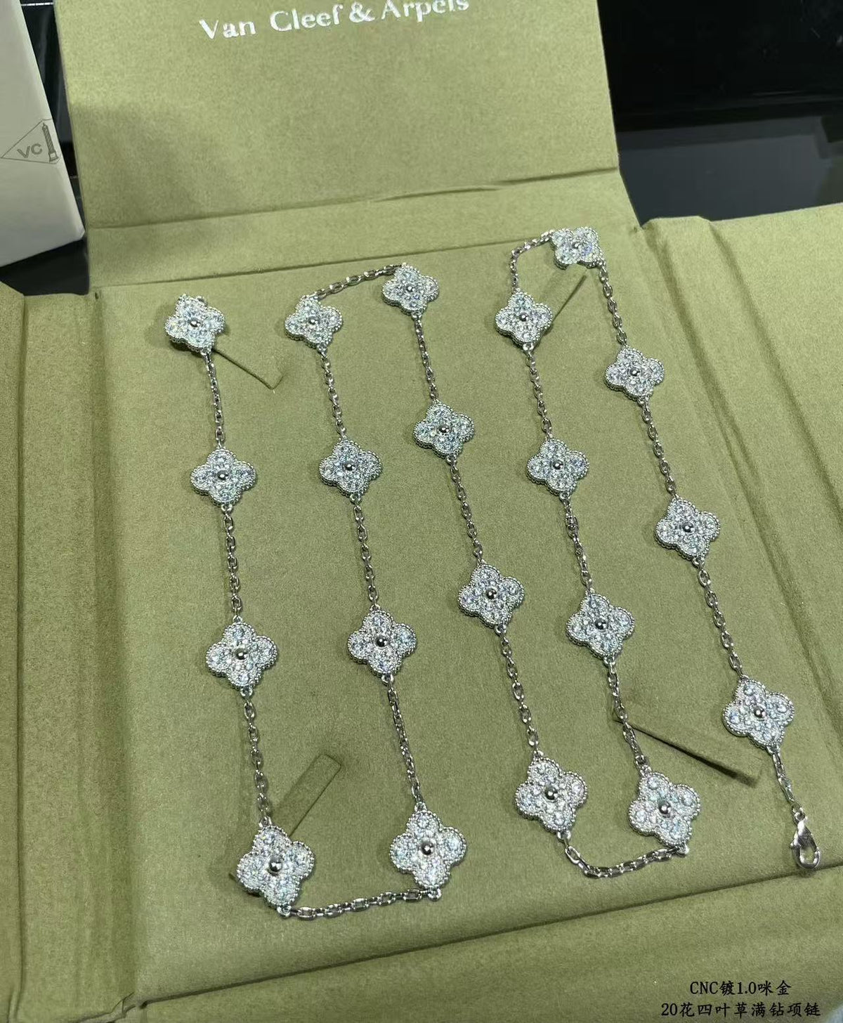 [Marins]CLOVER 20 MOTIFS FULL-DIAMOND NECKLACE