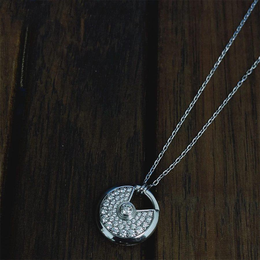 [Marins]AMULETTE SILVER FULL DIAMOND NECKLACE