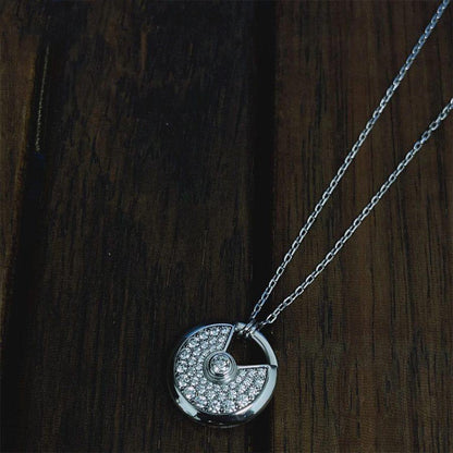 [Marins]AMULETTE SILVER FULL DIAMOND NECKLACE