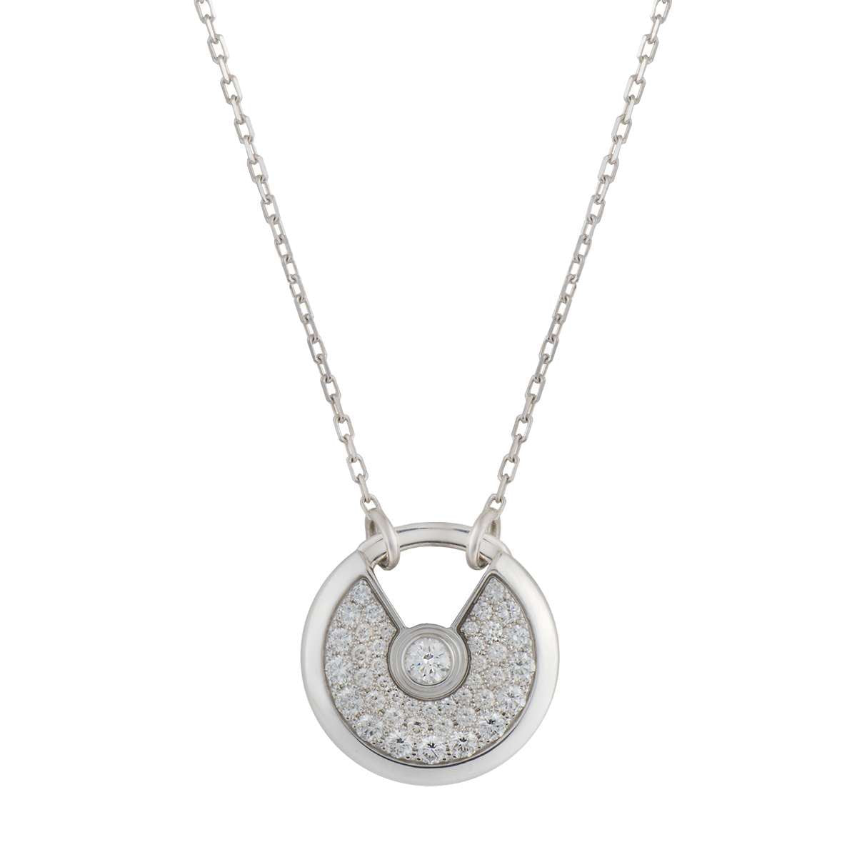 [Marins]AMULETTE SILVER FULL DIAMOND NECKLACE