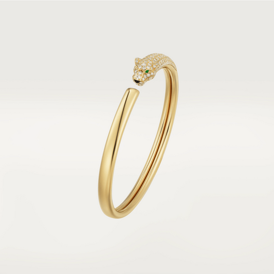 [Marins]PANTHERE GOLD DIAMOND OPEN BRACELET