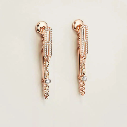 [Marins]CHAINE CHAOS DIAMOND DROP EARRINGS