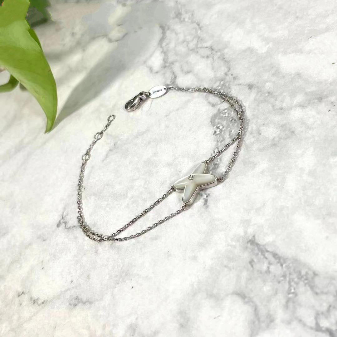 [Marins]JEUX BRACELET WHITE MOP SILVER 1 DIAMOND