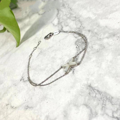 [Marins]JEUX BRACELET WHITE MOP SILVER 1 DIAMOND