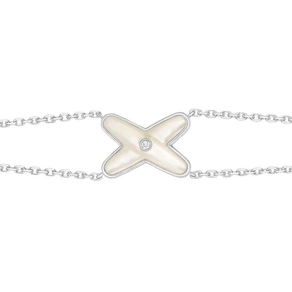 [Marins]JEUX BRACELET WHITE MOP SILVER 1 DIAMOND
