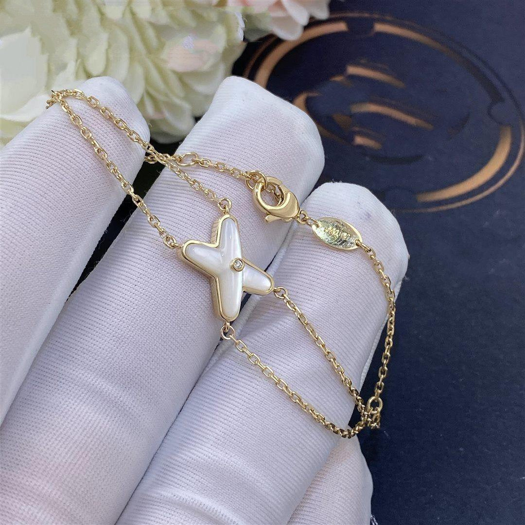 [Marins]JEUX BRACELET WHITE MOP GOLD 1 DIAMOND