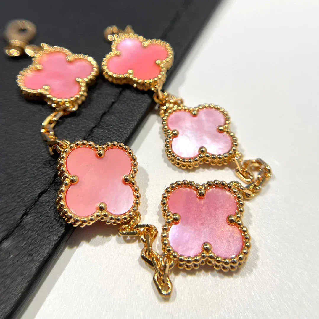 [Marins] CLOVER 5 MOTIFS  PINK MOP BRACELET COLLECTION