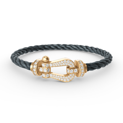 [Marins]FORCE LARGE HORSESHOE FULL DIAMOND BRACELET GOLD