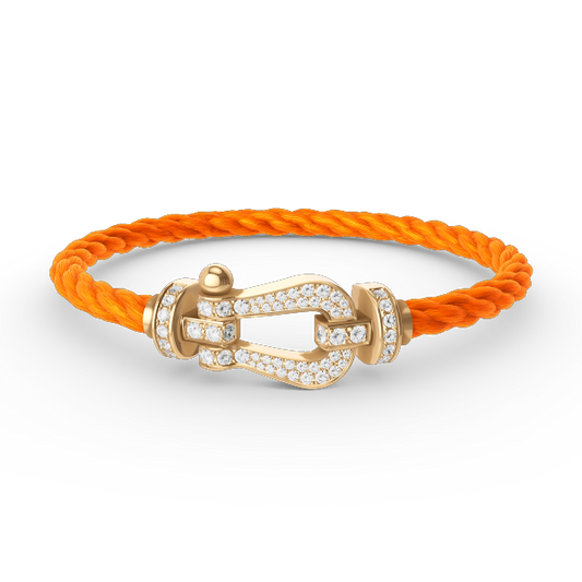 [Marins]FORCE LARGE HORSESHOE FULL DIAMOND BRACELET GOLD