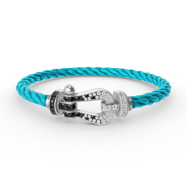 [Marins]FORCE LARGE HORSESHOE BLACK WHITE DIAMOND BRACELET SILVER