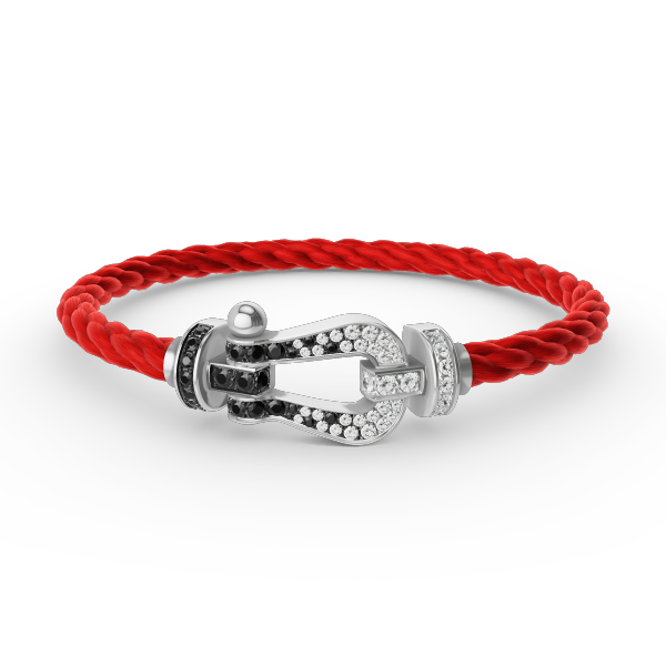 [Marins]FORCE LARGE HORSESHOE BLACK WHITE DIAMOND BRACELET SILVER