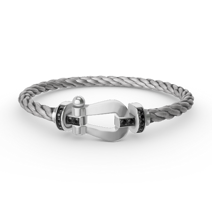 [Marins]FORCE LARGE HORSESHOE BLACK DIAMOND BRACELET SILVER