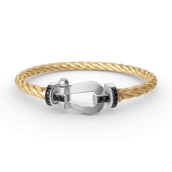 [Marins]FORCE LARGE HORSESHOE BLACK DIAMOND BRACELET SILVER