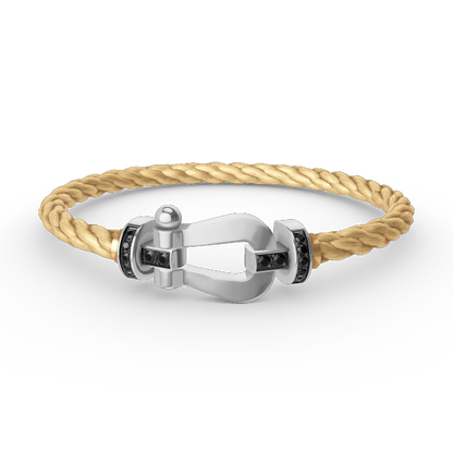 [Marins]FORCE LARGE HORSESHOE BLACK DIAMOND BRACELET SILVER