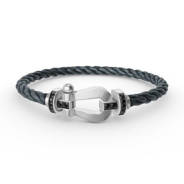 [Marins]FORCE LARGE HORSESHOE BLACK DIAMOND BRACELET SILVER