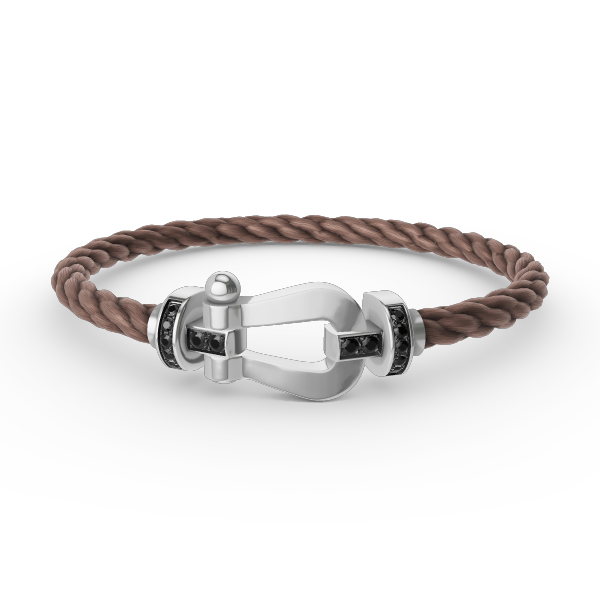 [Marins]FORCE LARGE HORSESHOE BLACK DIAMOND BRACELET SILVER