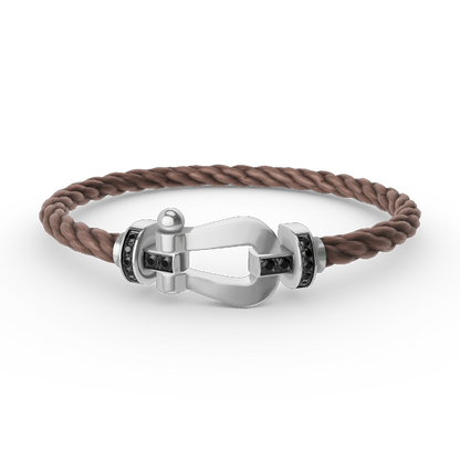 [Marins]FORCE LARGE HORSESHOE BLACK DIAMOND BRACELET SILVER