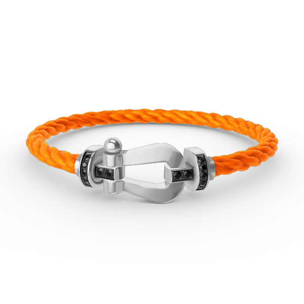 [Marins]FORCE LARGE HORSESHOE BLACK DIAMOND BRACELET SILVER