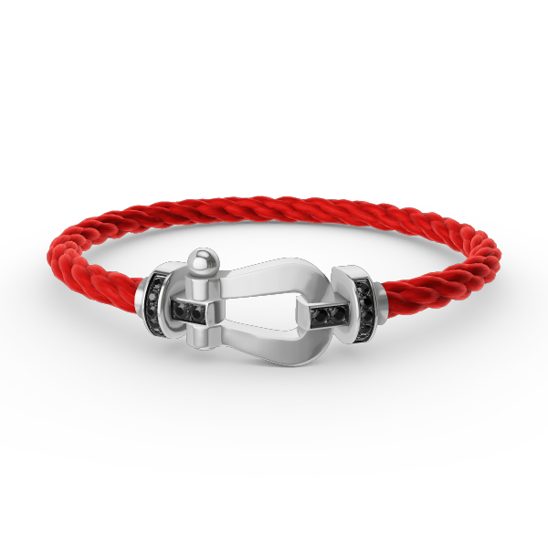 [Marins]FORCE LARGE HORSESHOE BLACK DIAMOND BRACELET SILVER